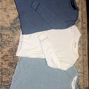 Buckle Reclaim Long Sleeve Thermal Tees - Blue, White, Gray